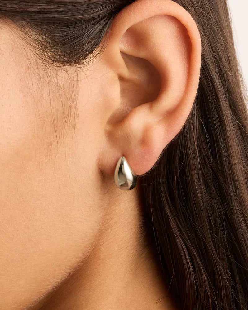 Pendientes colgantes Mato Drop | Oro blanco