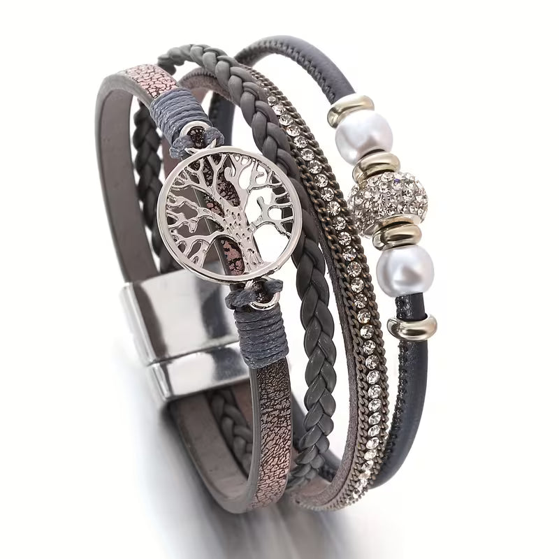 Pulsera Elegante Multicapa Árbol de la Vida
