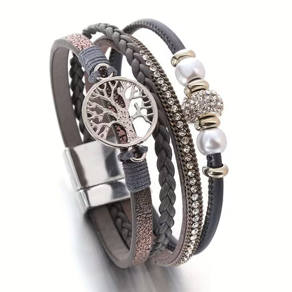 Pulsera Elegante Multicapa Árbol de la Vida