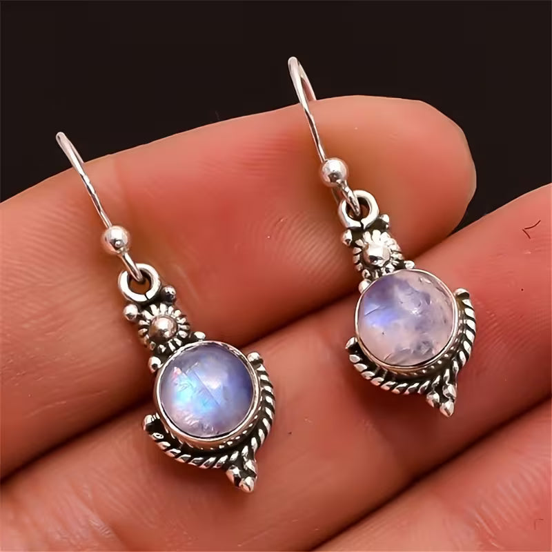 Pendientes Elegantes de Piedra Lunar