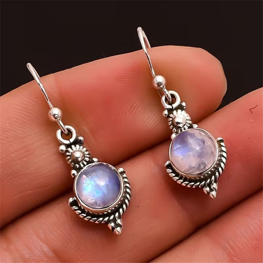 Pendientes Elegantes de Piedra Lunar