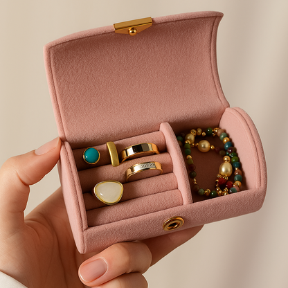 Caja de Organización de Joyería de Terciopelo