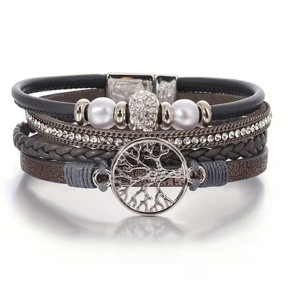 Pulsera Elegante Multicapa Árbol de la Vida