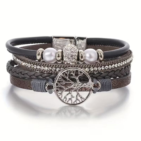 Pulsera Elegante Multicapa Árbol de la Vida
