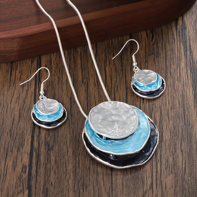 Set Collar y Pendientes Bohemio Esmaltado