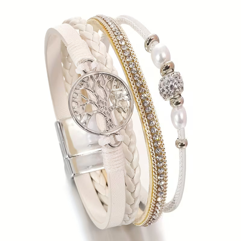 Pulsera Elegante Multicapa Árbol de la Vida
