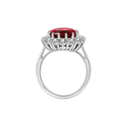 Anillo de rubí Scarlet Crown | Oro blanco