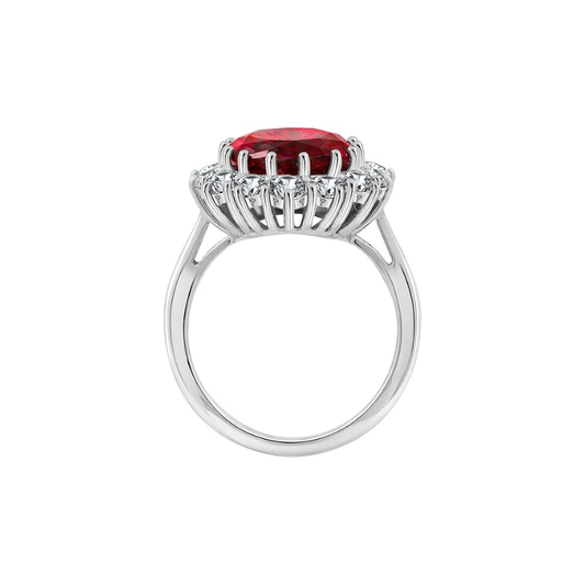 Anillo de rubí Scarlet Crown | Oro blanco