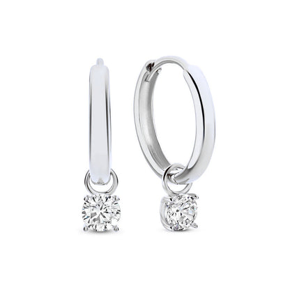 Pendientes tipo chandelier de piedra Larmes de Lune | Oro blanco