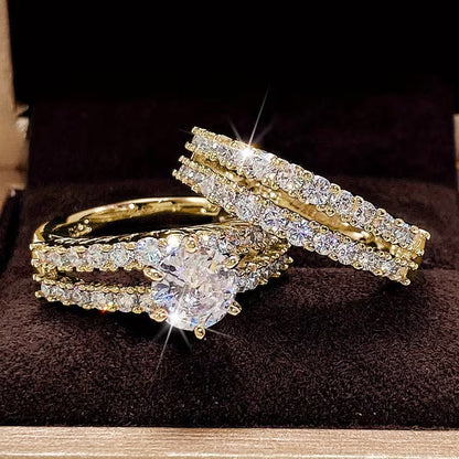 Set 2 Anillos de Boda con Circonita