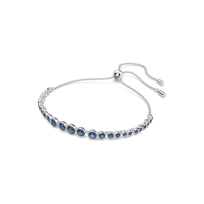 Pulsera de tenis de zafiro corte redondo | Oro blanco