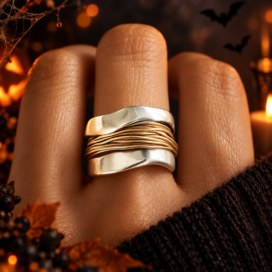 Anillo Hilo en Oro - Vintage Plateado