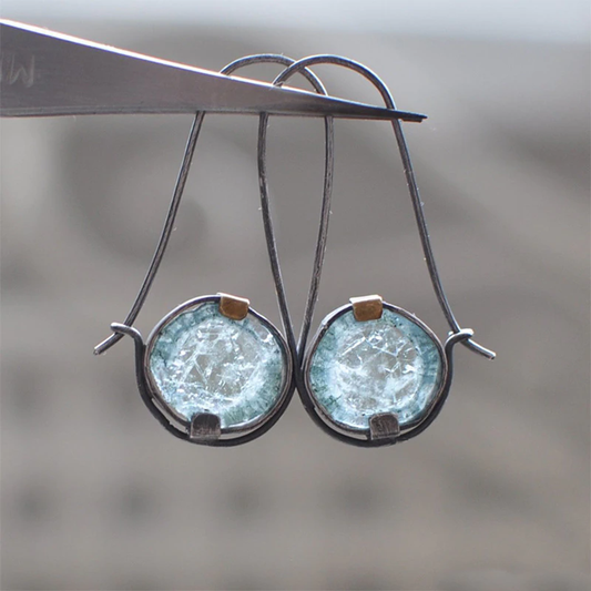 Aretes Vintage de Cristal Oceánico