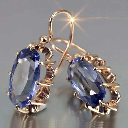 Pendientes vintage de circonita azul