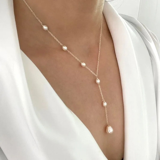 Valeria - Collar vintage de colgante con perlas