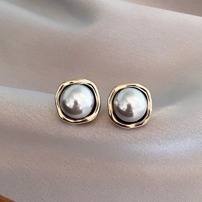 Isabel - Pendientes vintage elegantes de perlas negras