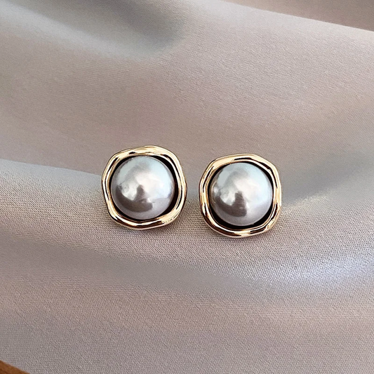 Isabel - Pendientes vintage elegantes de perlas negras