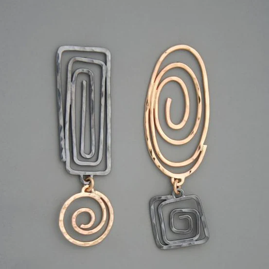 Pendientes Espirales en Oro y Plata Vintage