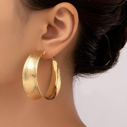Pendientes de aro hueco vintage dorados