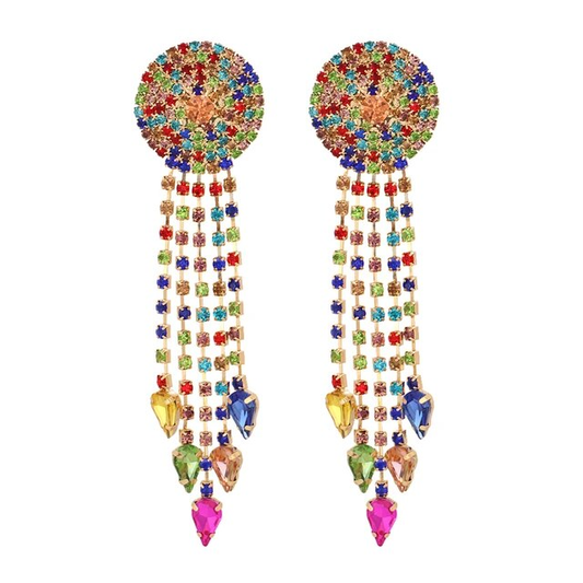 Pendientes Mandala Colgantes Multicolor Vintage