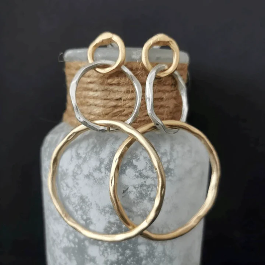 Pendientes de Aros Vintage en Oro y Plata