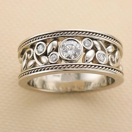 Anillo Vintage de Plata y Zirconia