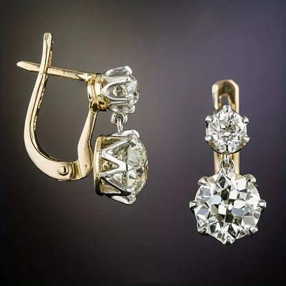 Aretes de Oro y Zircón Vintage