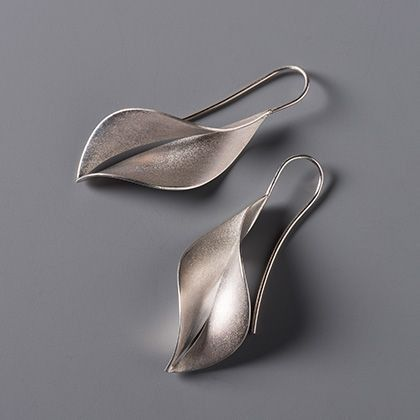 Pendientes vintage de hoja de plata limpia