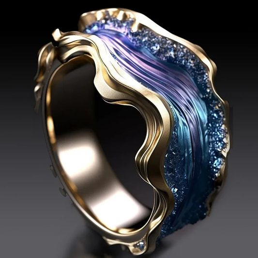Anillo Vintage del Océano Dorado