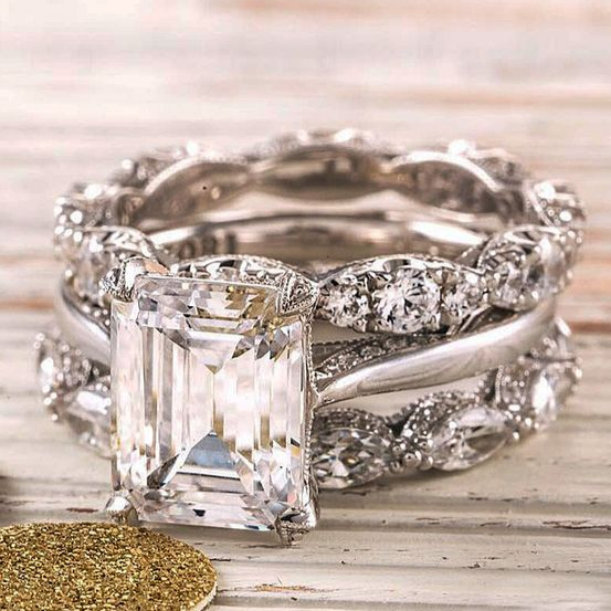 Anillo Vintage de Capa Brillante en Plata