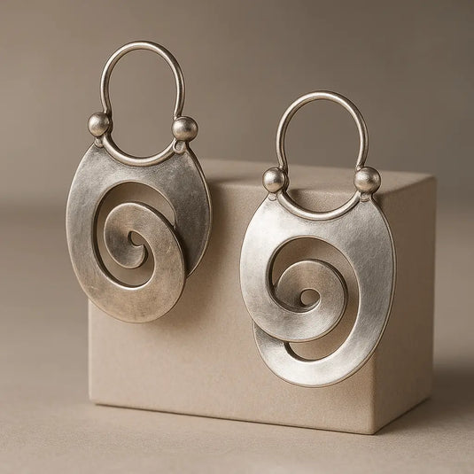 Pendientes Vintage Irregulares en Plata