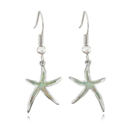 Pendientes Estrella de Mar en Ópalo y Plata