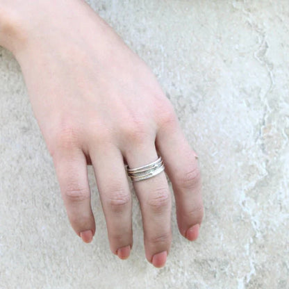 Elena - Anillo vintage plateado con baño de oro