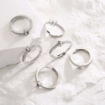 Anillo personalizable ajustable con inicial