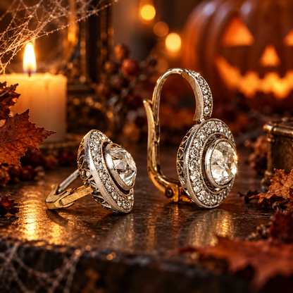 Pendientes Vintage - Cristales en Oro y Plata