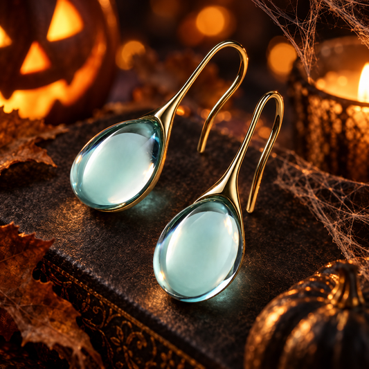 Pendientes Vintage - Gota de Cristal en Oro y Plata